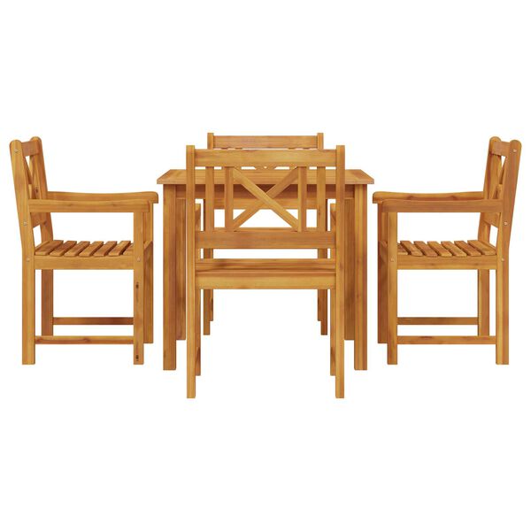 vidaXL Σέτ φαγητού για κήπο 5 pcs Καφέ Μασίφ ξύλο ακακίας