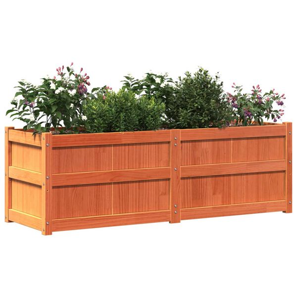 vidaXL Ζαρντινιέρα Καφέ Κεριού 150 x 50 x 50 εκ. από Μασίφ Ξύλο Πεύκου