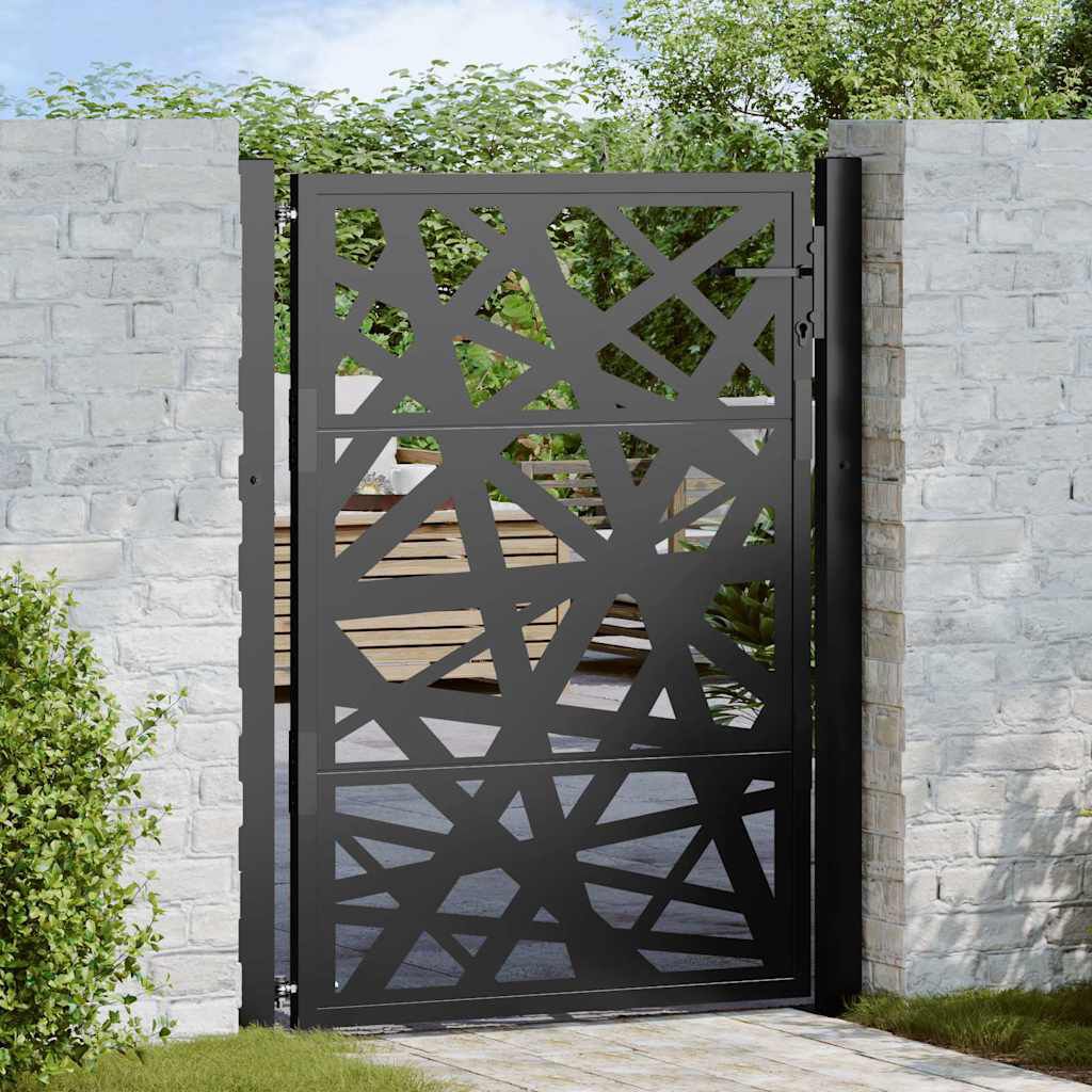 vidaXL Πύλη κήπου Μαύρη 105x130 cm Ατσάλινη ελαφριά σχεδίαση