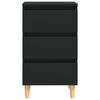 vidaXL Κομοδίνο Μαύρο 40 x 35 x 69 εκ. με Μασίφ Ξύλινα Πόδια