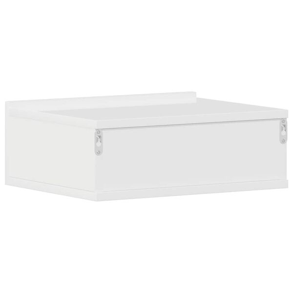 vidaXL Κομοδίνα Κρεμαστά 2 τεμ. Γυαλ. Λευκό 40x30x15εκ. από Επεξ. Ξύλο