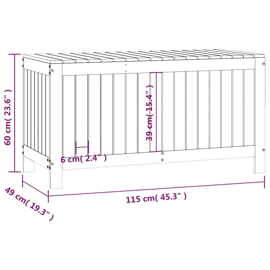 vidaXL Μπαούλο Αποθήκευσης Κήπου 115x49x60 εκ από Μασίφ Ξύλο Πεύκου