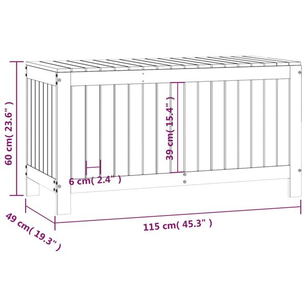vidaXL Μπαούλο Αποθήκευσης Κήπου 115x49x60 εκ από Μασίφ Ξύλο Πεύκου
