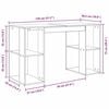 vidaXL Γραφείο με Αποθήκευση με ράφι Λευκό 130 x 50.5 x 75 εκ
