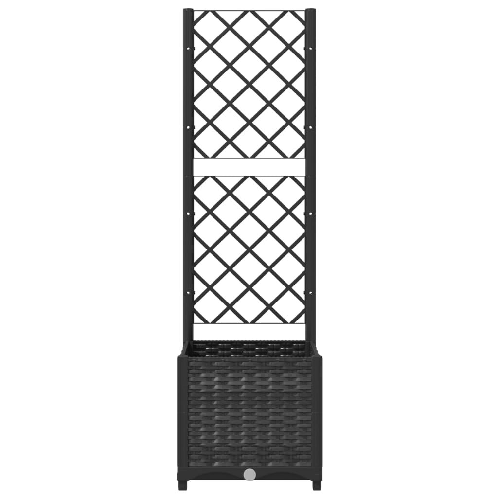 vidaXL Ζαρντινιέρα Κήπου με Καφασωτό Μαύρο 40 x 40 x 136 εκ. από PP