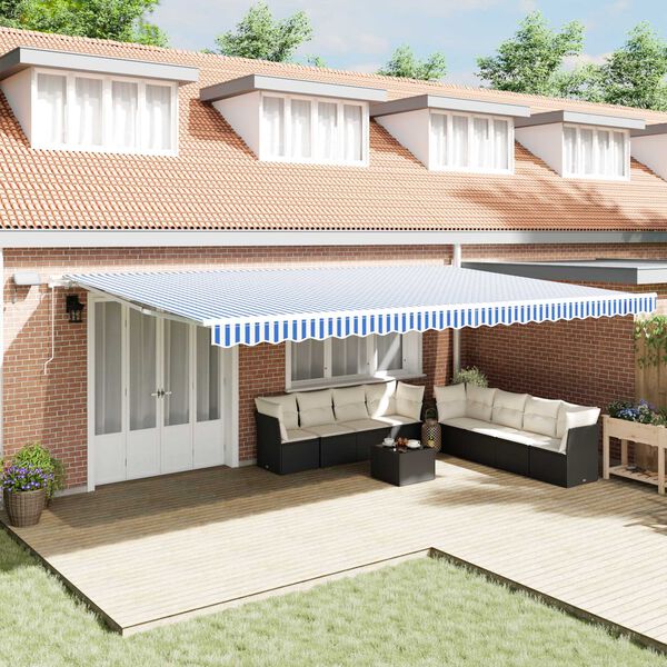 vidaXL Σκηνίτσα Αναδιπλούμενη with Μπλε και λευκό 6 x 3 m