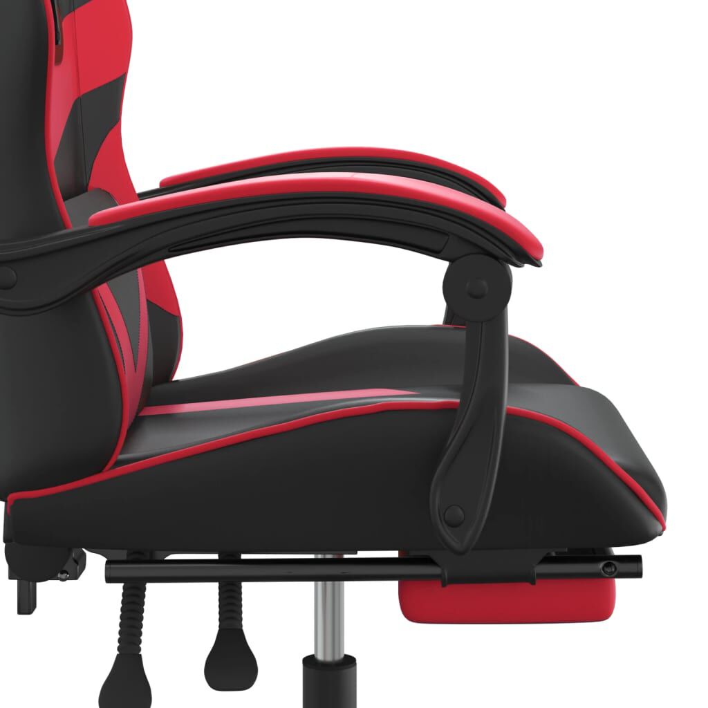 vidaXL Καρέκλα Gaming Μασάζ Υποπόδιο Μαύρο/Κόκκινο από Συνθετικό Δέρμα