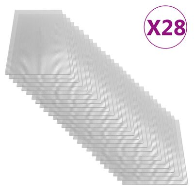 vidaXL Πολυκαρβονικά Φύλλα 28 τεμ. 4 χιλ. 121 x 60 εκ.