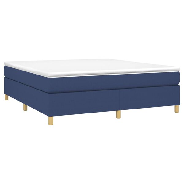 vidaXL Κρεβάτι Boxspring με Στρώμα Μπλε 180x200 εκ. Υφασμάτινο