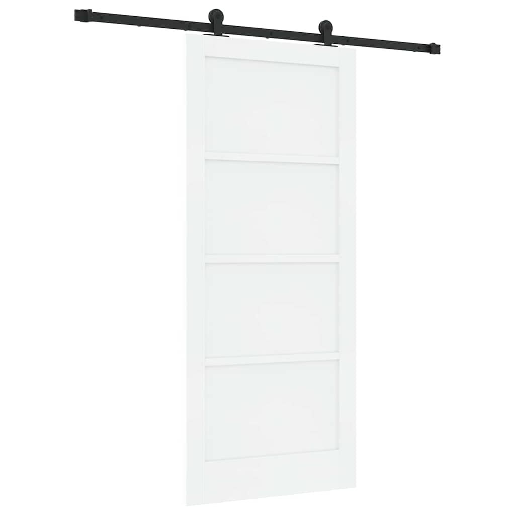 vidaXL Σετ Συρόμενης Πόρτας Λευκό και μαύρο 86 x 198.5 cm