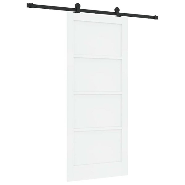 vidaXL Σετ Συρόμενης Πόρτας Λευκό και μαύρο 86 x 198.5 cm