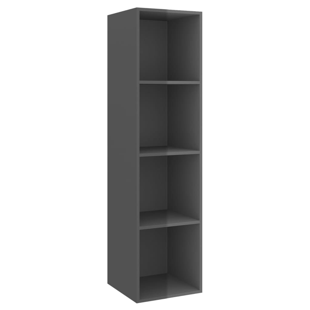 vidaXL Έπιπλο Τηλεόρασης Κρεμαστό Γυαλ.Γκρι 37x37x142,5 εκ Επεξ. Ξύλο
