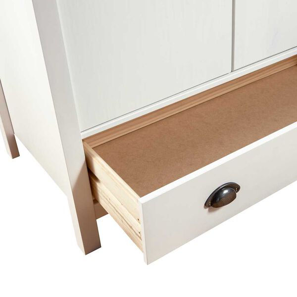 vidaXL Ντουλάπα Hill Δίφυλλη Λευκή 89x50x170 εκ. Μασίφ Ξύλο Πεύκου