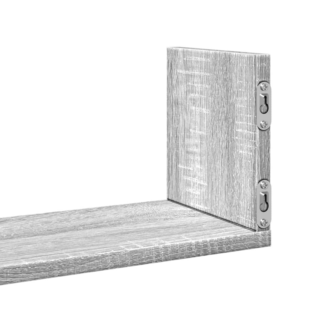 vidaXL Ράφια Τοίχου 3 τεμ. Γκρι Sonoma 58x18x18 εκ. Επεξεργ. Ξύλο