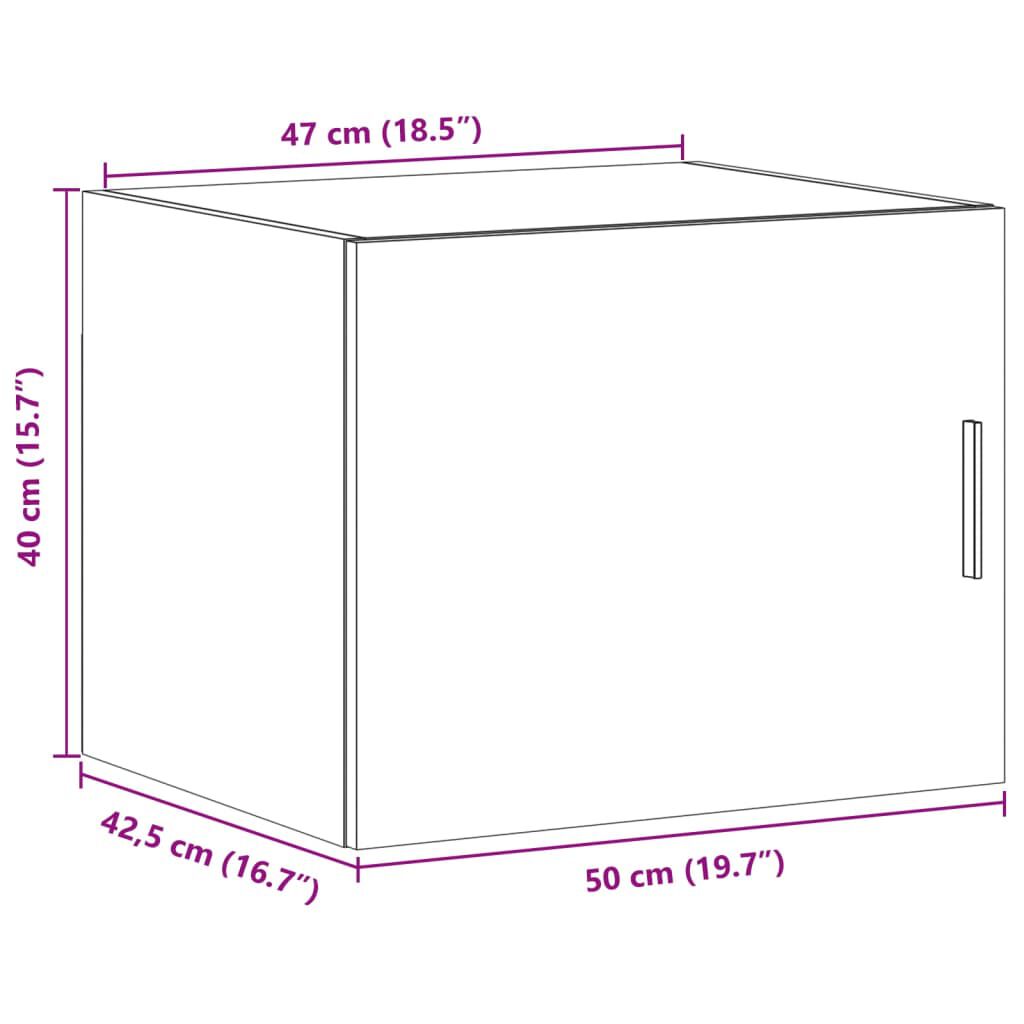 vidaXL Ντουλάπι Τοίχου Καπνιστή Δρυς 50x42,5x40 εκ. Επεξεργασμένο Ξύλο