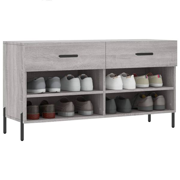 vidaXL Παπουτσοθήκη Γκρι Sonoma 102x35x55 εκ. από Επεξεργασμένο Ξύλο