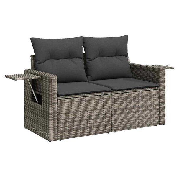 vidaXL Σετ Καναπέ Κήπου 9 pcs Γκρι συνθετικό ρατάν
