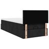 vidaXL Οθωμανικό κρεβάτι με στρώμα & LEDs Μαύρο 80x200cm ύφασμα