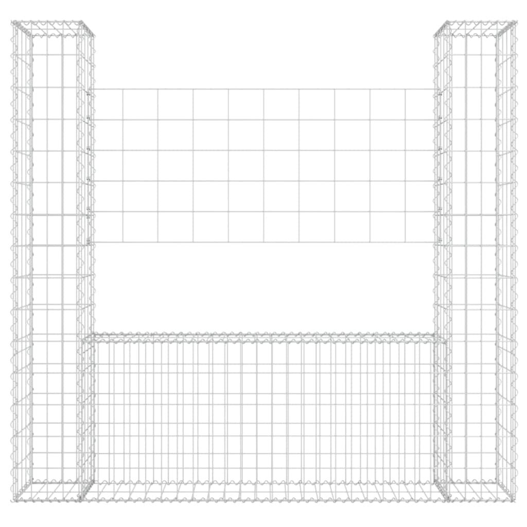 vidaXL Συρματοκιβώτιο σε U Σχήμα με 2 Στύλους 140x20x150 εκ. Σιδερένιο