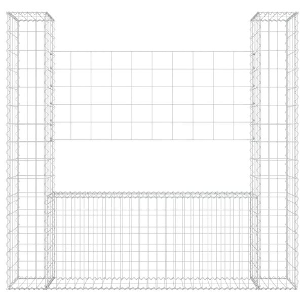 vidaXL Συρματοκιβώτιο σε U Σχήμα με 2 Στύλους 140x20x150 εκ. Σιδερένιο