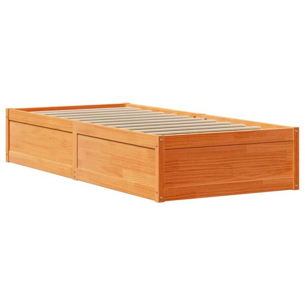 vidaXL Σκελετός Κρεβ. Χωρίς Στρώμα Καφέ Κεριού 90x200 εκ Μασίφ Πεύκο