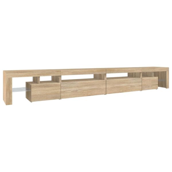 vidaXL Έπιπλο Τηλεόρασης με LED Sonoma Δρυς 290x36,5x40 εκ.