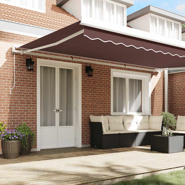 vidaXL Τέντα Πτυσσόμενη Χειροκίνητη Καφέ 500x300 εκ.