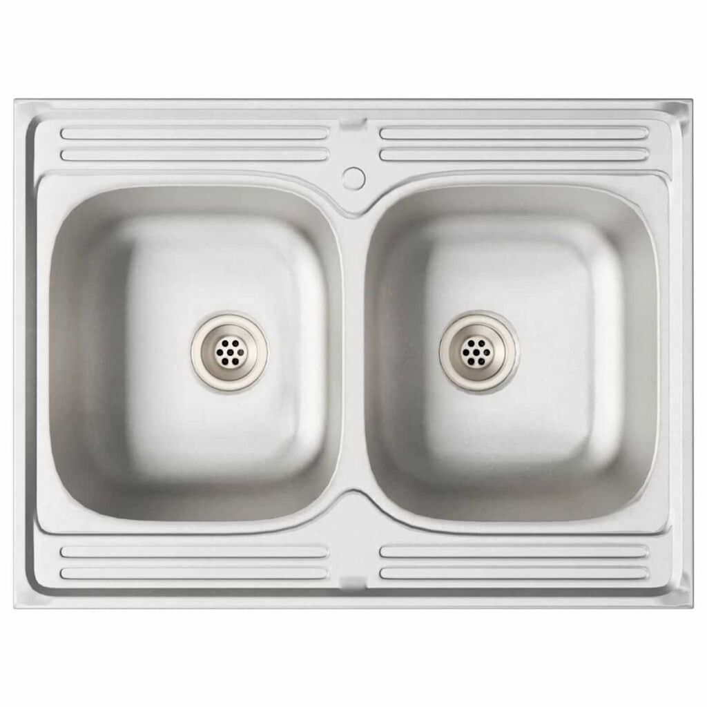 vidaXL Βάση νιπτήρα 2 pcs Μαύρο 80 x 46 x 84.5 εκ. Επεξεργασμένο ξύλο