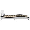 vidaXL Πλαίσιο Κρεβατιού Dover Λευκό/Μαύρο 160x200εκ Συνθ. Δέρμα