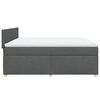 vidaXL Κρεβάτι Boxspring με Στρώμα Σκούρο Γκρι 180x200 εκ Υφασμάτιν