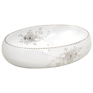 vidaXL &Nu;&iota;&pi;&tau;ή&rho;&alpha;&sigmaf; &Omicron;&beta;ά&lambda; &Lambda;&epsilon;&upsilon;&kappa;ό&sigmaf; 59 x 40 x 15 &epsilon;&kappa;. &Kappa;&epsilon;&rho;&alpha;&mu;&iota;&kappa;ό&sigmaf;