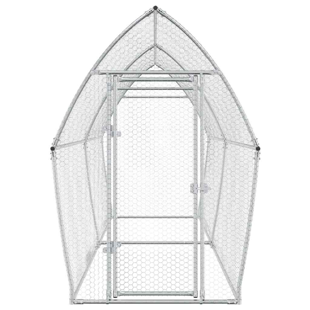 vidaXL Κοτέτσι - Κλουβί Ασημί 400x105x182 εκ. από Γαλβανισμένο Χάλυβα