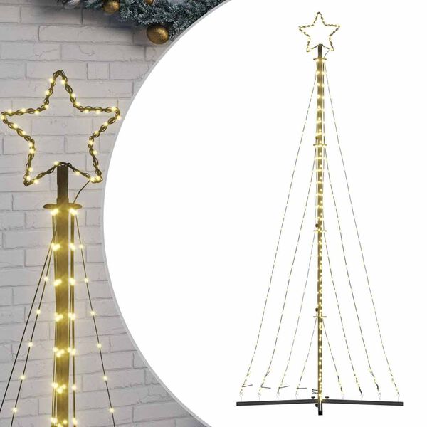 vidaXL Χριστουγεννιάτικο δέντρο LED 447 LED Ζεστό λευκό 249 εκ.