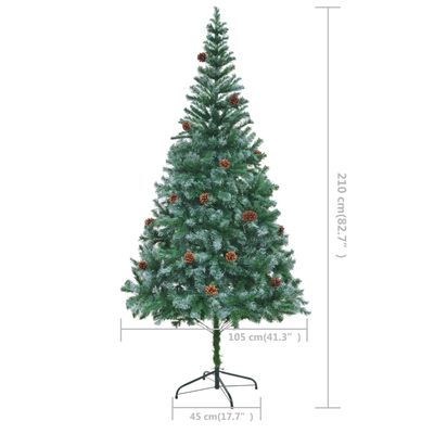 vidaXL Χριστουγεννιάτικο Δέντρο Τεχνητό με Κουκουνάρια 210 εκ.