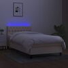 vidaXL &Kappa;&rho;&epsilon;&beta;ά&tau;&iota; Boxspring &mu;&epsilon; &Sigma;&tau;&rho;ώ&mu;&alpha; & LED &Kappa;&rho;&epsilon;&mu; 90x200 &epsilon;&kappa;. &Upsilon;&phi;&alpha;&sigma;&mu;ά&tau;&iota;&nu;&omicron;