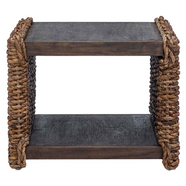 vidaXL Τραπεζάκι Πλευράς Φυσικό 44.5 x 45 x 45 εκ. Στερεό ξύλο Μαόνι