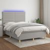 vidaXL &Kappa;&rho;&epsilon;&beta;ά&tau;&iota; Boxspring &mu;&epsilon; &Sigma;&tau;&rho;ώ&mu;&alpha; & LED &Alpha;&nu;.&Gamma;&kappa;&rho;&iota; 140x190&epsilon;&kappa;. &Upsilon;&phi;&alpha;&sigma;&mu;ά&tau;&iota;&nu;&omicron;