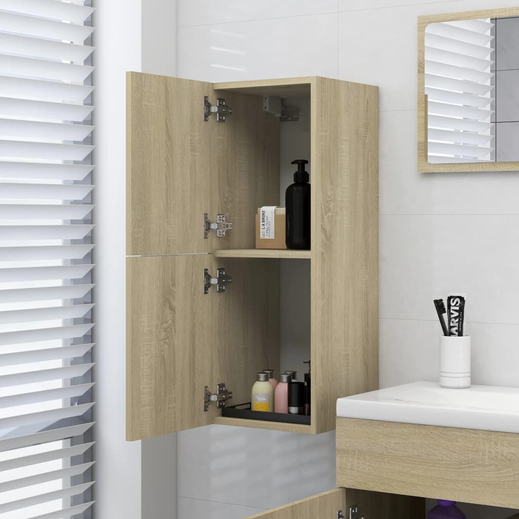 vidaXL Στήλη Μπάνιου Sonoma Δρυς 30 x 30 x 80 εκ. από Επεξ. Ξύλο