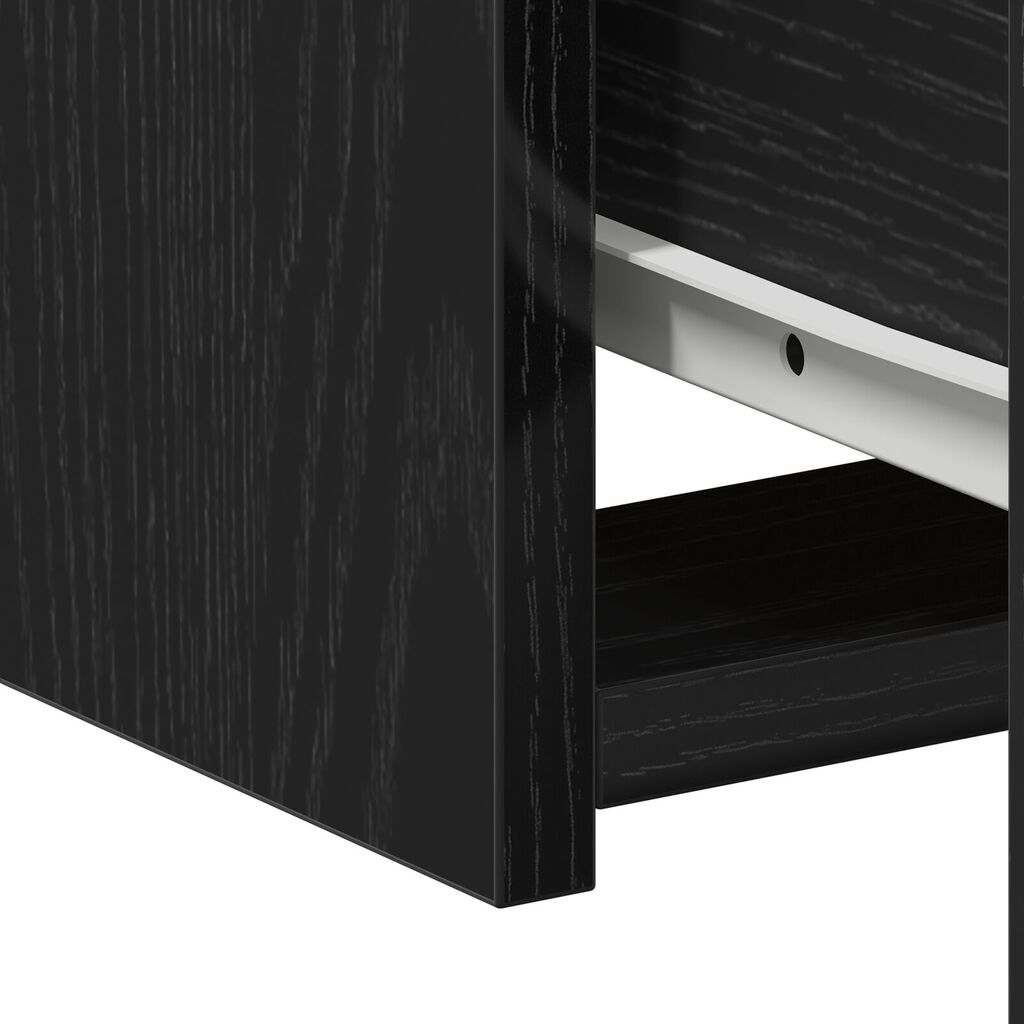 vidaXL Κομοδίνο Μαύρο Δρυς 50x32x60εκ Επεξεργασμένο Ξύλο