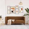 vidaXL Καναπές Chesterfield 2-θέσιος Καφέ δέρμα από Συνθετικό Δέρμα