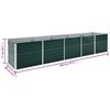 vidaXL Ζαρντινιέρα Υπερυψωμένη Πράσινη 400x80x77 εκ. Γαλβαν. Χάλυβας