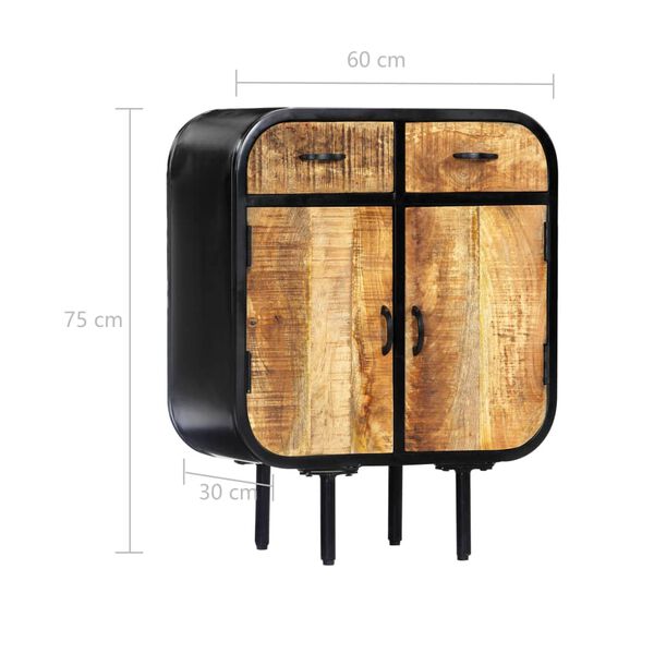 vidaXL Μπουφές Ψηλός 60 x 30 x 75 εκ. Μασίφ Ξύλο Μάνγκο/Σίδηρος