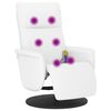 vidaXL Πολυθρόνα Μασάζ Ανακλινόμενη με Υποπόδιο Λευκή Συνθετικό Δέρμα