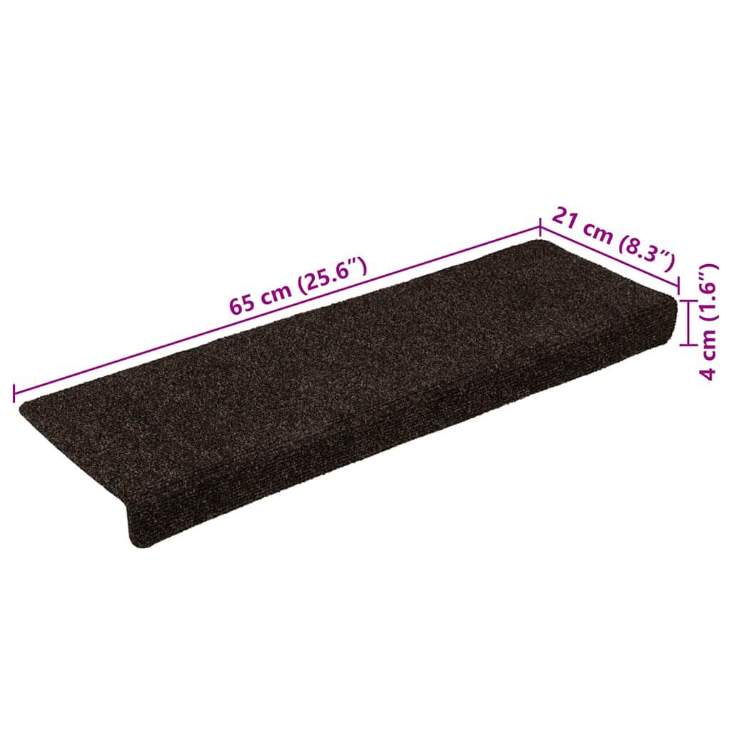 vidaXL Πατάκια Σκάλας Αυτοκόλλητα 30 τεμ. Καφέ 65x21x4 εκ.
