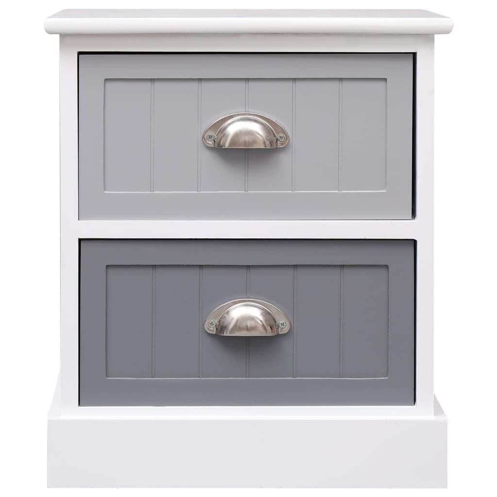 vidaXL Κομοδίνα 2 τεμ. Γκρι 38 x 28 x 45 εκ. από Ξύλο Παυλώνιας