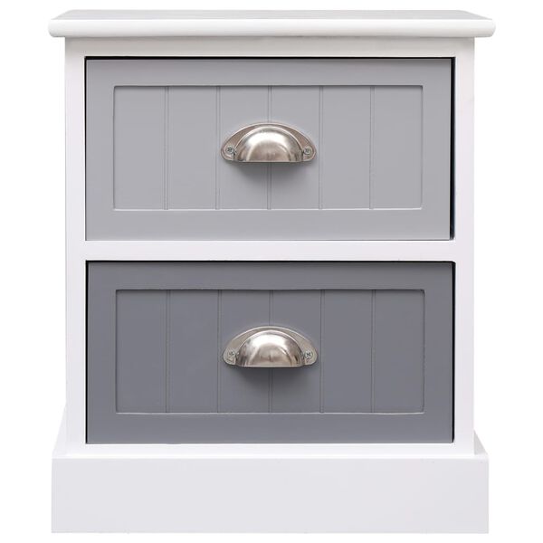 vidaXL Κομοδίνα 2 τεμ. Γκρι 38 x 28 x 45 εκ. από Ξύλο Παυλώνιας