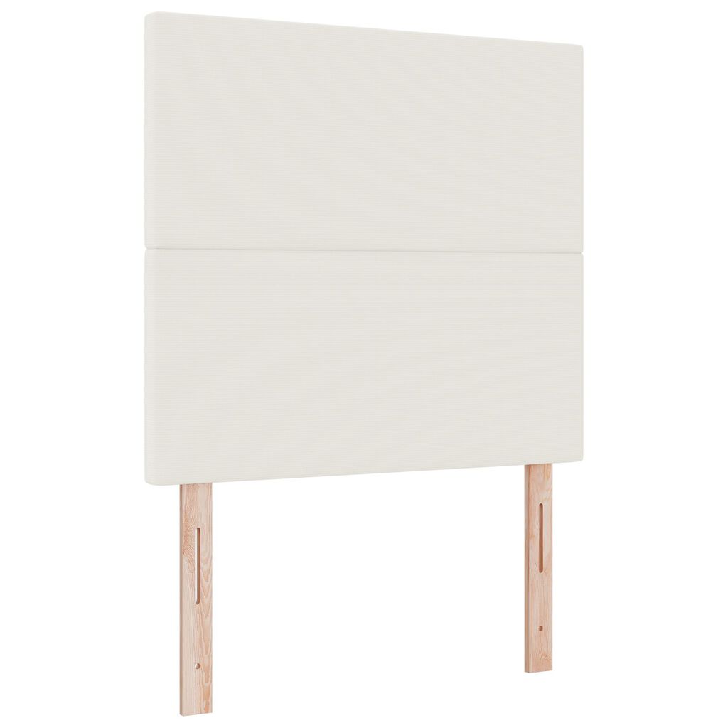 vidaXL Κρεβάτι Box Spring της με Στρώμα & LED Μπεζ 100x200 εκ. Ύφασμα Κορντούρας