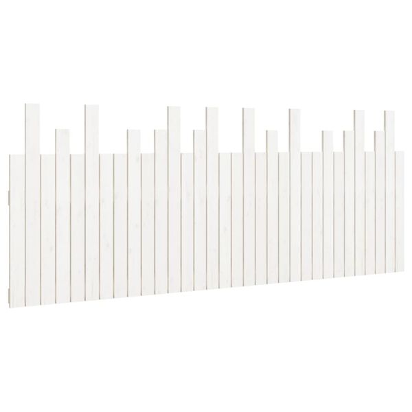 vidaXL Κεφαλάρι Τοίχου Λευκό 204x3x80 εκ. από Μασίφ Ξύλο Πεύκου