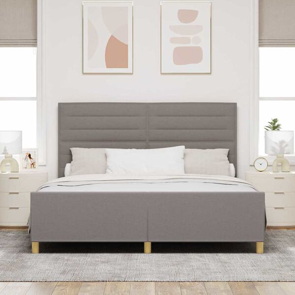 vidaXL &Sigma;&kappa;&epsilon;&lambda;&epsilon;&tau;ό&sigmaf; &Kappa;&rho;&epsilon;&beta;&alpha;&tau;&iota;&omicron;ύ &mu;&epsilon; &kappa;&epsilon;&phi;&alpha;&lambda;ά&rho;&iota; Taupe 180 x 200 cm ύ&phi;&alpha;&sigma;&mu;&alpha;