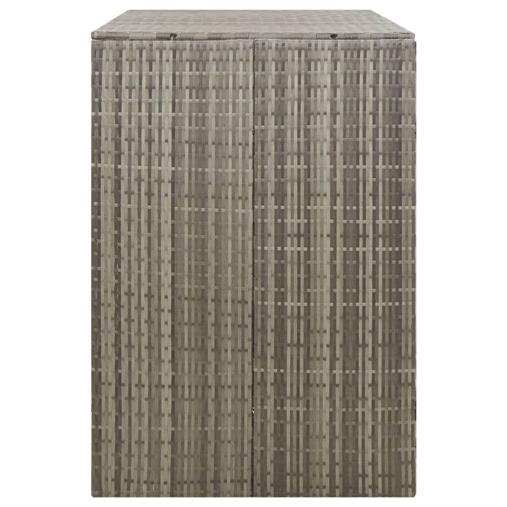 vidaXL Πλαίσιο για Κάδο Απορρ. με Ρόδες Γκρι 140x80x117 εκ Συνθ. Ρατάν